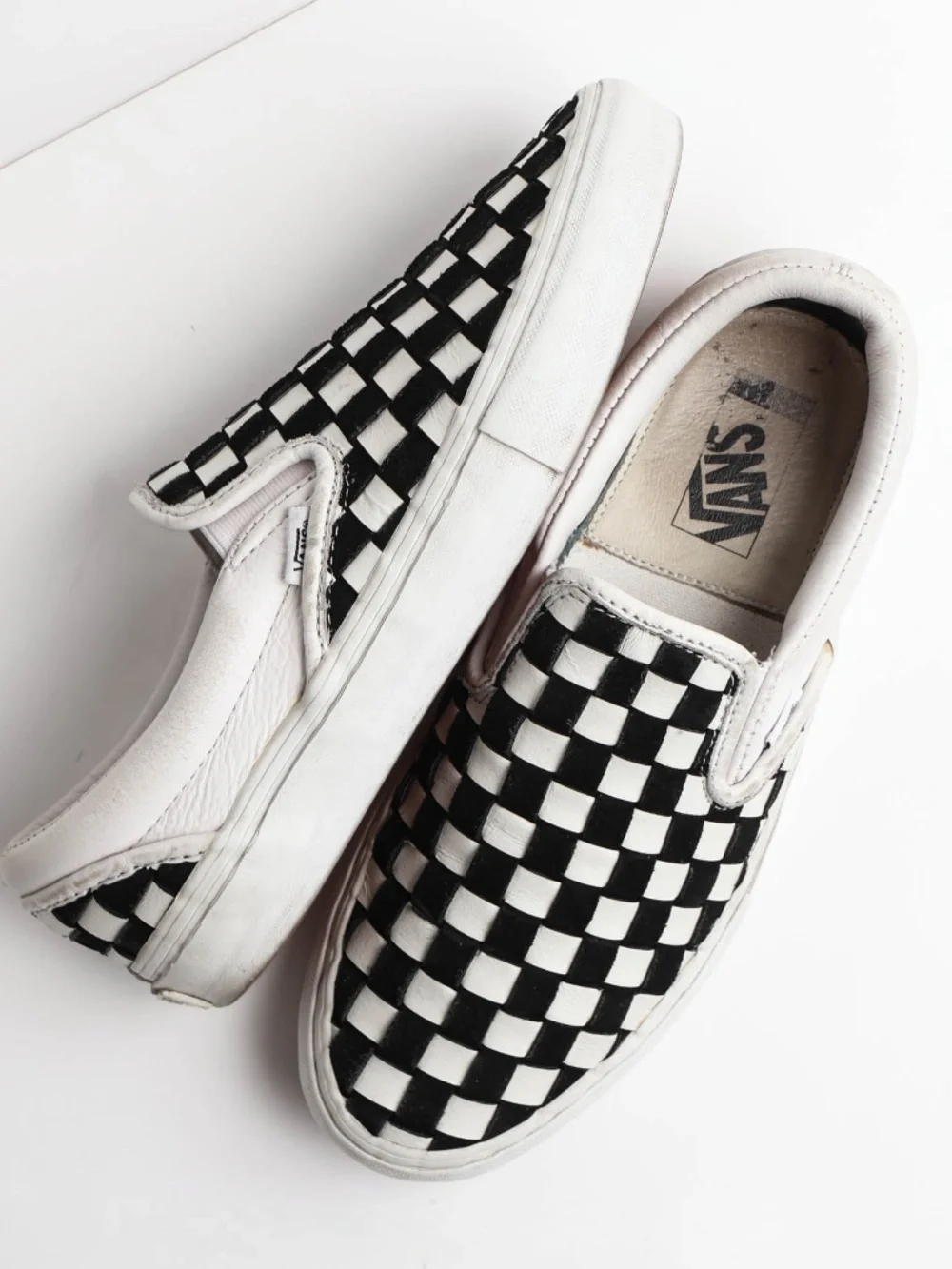 Super Rare Vans x Barneys New York OG LX Woven Leather Checker Slip On 2015